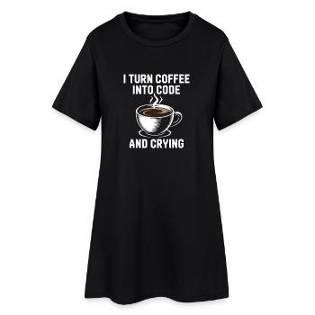 Kaffee und Programmier-Debugging-Humor für Softwar - Frauen T-Shirt-Kleid - Schwarz - Vorne