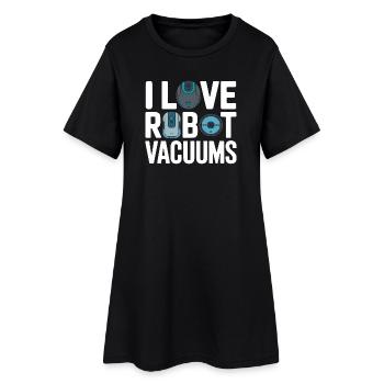 J’adore les aspirateurs robots aspirateurs robots - Robe T-shirt Femme - noir - Devant