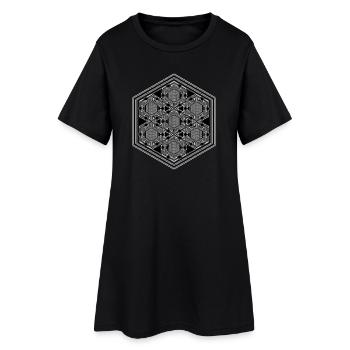 Psytrance Goa Party Rave Techno Festival Wear Yoga - Women’s T-Shirt Dress - black - Front