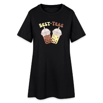 Best Teas cute kawaii bubble tea boba tea - Women’s T-Shirt Dress - black - Front