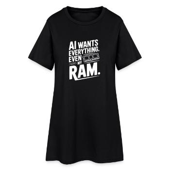 L’IA veut tout. Même ma RAM. - Robe T-shirt Femme - noir - Devant