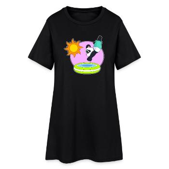 Été de la piscine Panda - Robe T-shirt Femme - noir - Devant
