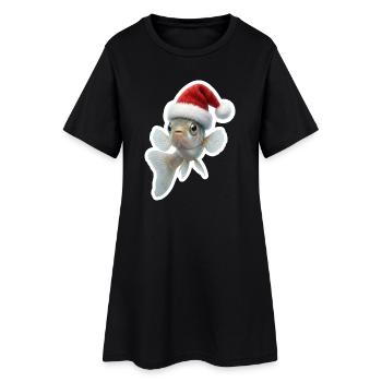 Salutations de Noël Poisson Guppy Bouillonnant - Robe T-shirt Femme - noir - Devant