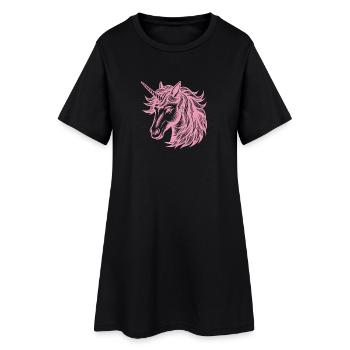 Tête de licorne - Robe T-shirt Femme - noir - Devant