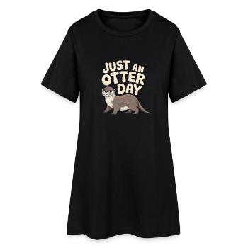 Simplement un jour de loutre - Robe T-shirt Femme - noir - Devant