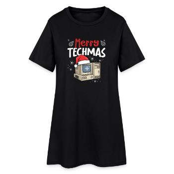 Joyeux Noël, Joyeux Noël, - Robe T-shirt Femme - noir - Devant