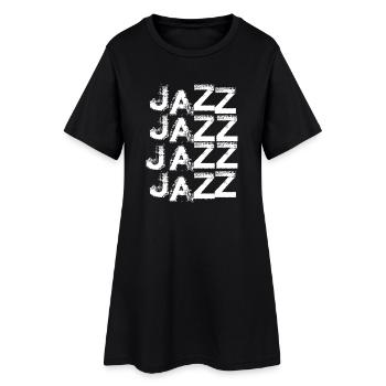 Typographie empilée jazz - Robe T-shirt Femme - noir - Devant