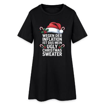L’inflation rencontre le moche pull de Noël - Robe T-shirt Femme - noir - Devant