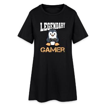 controller zocken gamen - Frauen T-Shirt-Kleid - Schwarz - Vorne