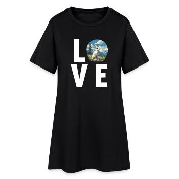 Hasen Hase - Frauen T-Shirt-Kleid - Schwarz - Vorne
