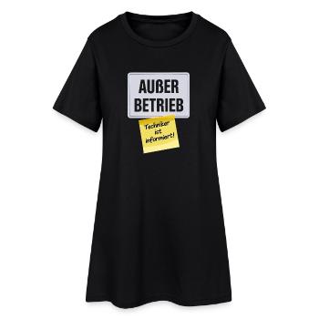 Out of order technician informs sloth office - Women’s T-Shirt Dress - black - Front