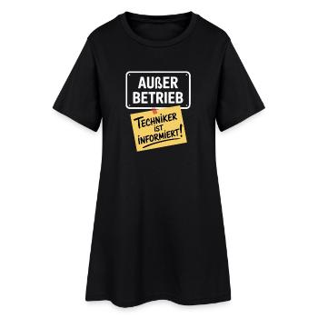Out of order technician informs sloth office - Women’s T-Shirt Dress - black - Front