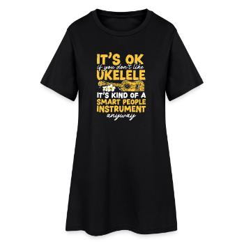 Hawaiian Ukulele Uke It's Ok If - Frauen T-Shirt-Kleid - Schwarz - Vorne