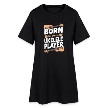 Ukulélé hawaïen Uke né pour être un - Robe T-shirt Femme - noir - Devant