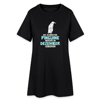 Dezember Geburtstag Pinguin Spruch Lustig - Frauen T-Shirt-Kleid - Schwarz - Vorne