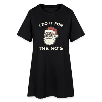 Sonnenbrillen-Santa: Ho Ho's - Frauen T-Shirt-Kleid - Schwarz - Vorne