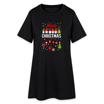 Magie des décorations de Noël des gnomes - Robe T-shirt Femme - noir - Devant