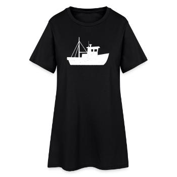 Bateau de pêche Cutter Vector de la mer du Nord - Robe T-shirt Femme - noir - Devant