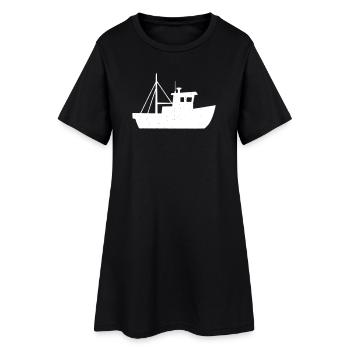 Petit cutter de pêche Kid Vector - Robe T-shirt Femme - noir - Devant