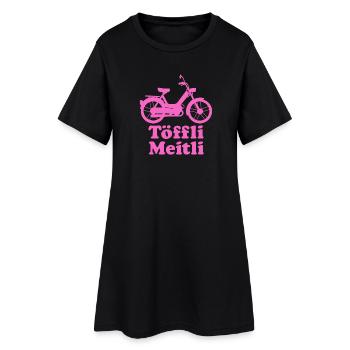 Töffli Meitli – Maillot de cyclomoteur pour filles et fans de mobylette - Robe T-shirt Femme - noir - Devant