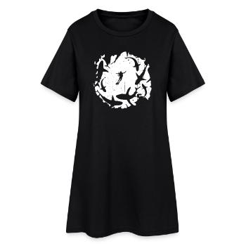 Plongeur en silhouette circulaire de requin - Robe T-shirt Femme - noir - Devant