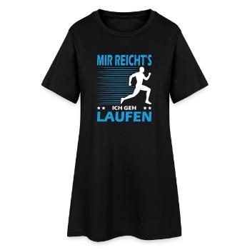 Joggen Geschenk Jogger Laufsport Sport Fitness - Frauen T-Shirt-Kleid - Schwarz - Vorne