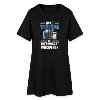 Cadeau du technicien CVC Thermostat Whisperer - Robe T-shirt Femme - noir - Devant