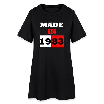 Made in 1983 Anniversaire Bloc Rétro - Robe T-shirt Femme - noir - Devant