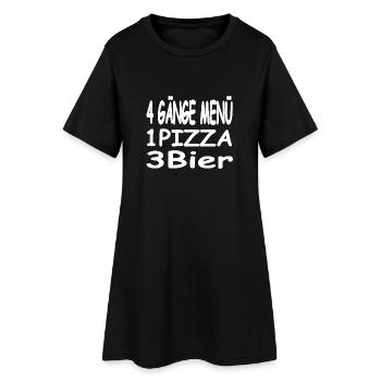 Bier - Frauen T-Shirt-Kleid - Schwarz - Vorne