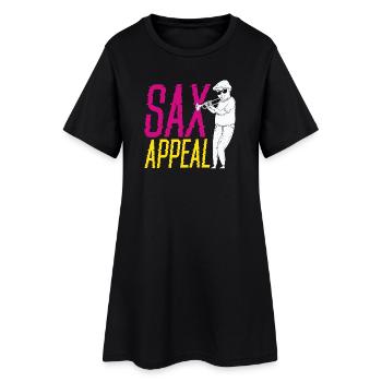 Sax Appeal Saxophone Saxophonist Jazz Jazz Band - Women’s T-Shirt Dress - black - Front