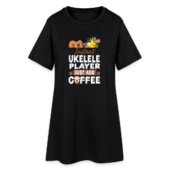 Hawaiian Ukulele Uke Coffee - Frauen T-Shirt-Kleid - Schwarz - Vorne