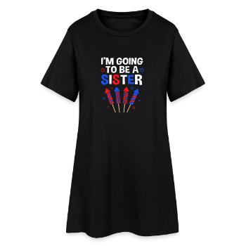 4 juillet Révélation du sexe Grossesse - Robe T-shirt Femme - noir - Devant
