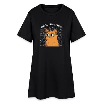 Ce que les chats pensent vraiment : Maths drôles - Robe T-shirt Femme - noir - Devant