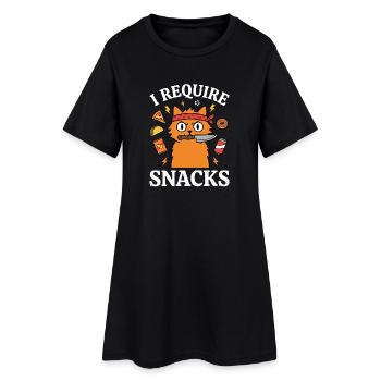 J’exige des snacks Humour drôle d’amoureuse des chats - Robe T-shirt Femme - noir - Devant