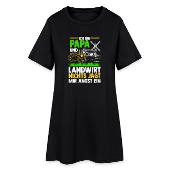 Je suis père et fermier. Rien ne me fait peur. - Robe T-shirt Femme - noir - Devant