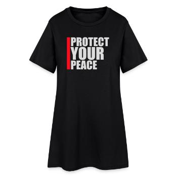 Protect Your Peace Mentale Gesundheit Achtsamkeit - Frauen T-Shirt-Kleid - Schwarz - Vorne