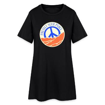 Protect Your Peace Mentale Gesundheit Achtsamkeit - Frauen T-Shirt-Kleid - Schwarz - Vorne