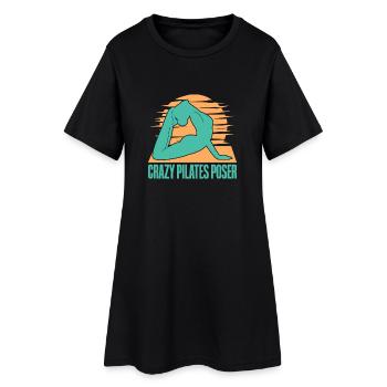 Yoga Pilates Fou Poser Yoga Drôle Yoga - Robe T-shirt Femme - noir - Devant