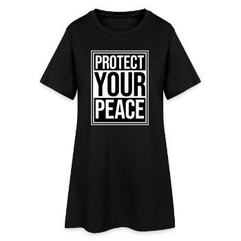 Protect Your Peace Mentale Gesundheit Achtsamkeit - Frauen T-Shirt-Kleid - Schwarz - Vorne