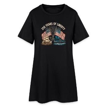250 Jahre Liberty USA 1776 bis 2026 Patriotisch - Frauen T-Shirt-Kleid - Schwarz - Vorne