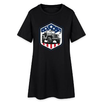 Willys Overland Jeep - 4x4 Bestseller Off Road - Frauen T-Shirt-Kleid - Schwarz - Vorne