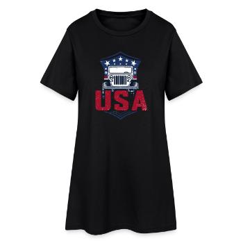 Willys Overland USA Offroad 4x4 - Frauen T-Shirt-Kleid - Schwarz - Vorne