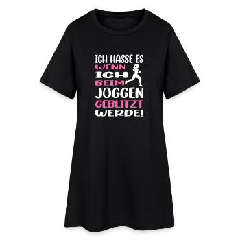 Joggen Geschenk Jogger Laufsport Sport Fitness - Frauen T-Shirt-Kleid - Schwarz - Vorne