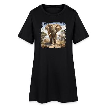 Éléphant de savane dans un style aquarelle - Robe T-shirt Femme - noir - Devant