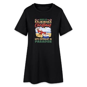 Noël hawaïen Mele Kalikimaka - Robe T-shirt Femme - noir - Devant