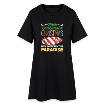 Noël hawaïen Mele Kalikimaka - Robe T-shirt Femme - noir - Devant