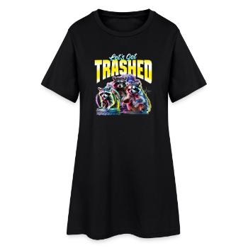 Funny Raccoon - Women’s T-Shirt Dress - black - Front