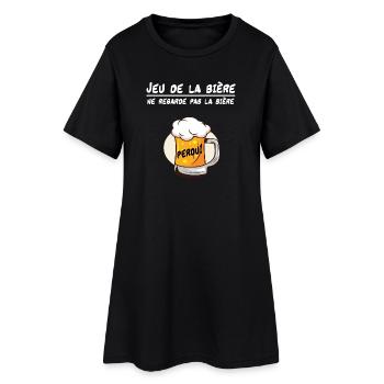 Le jeu de la bière - Robe T-shirt Femme - noir - Devant
