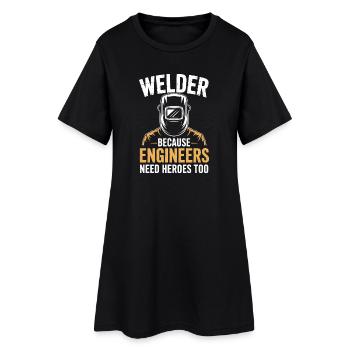 Soudeur qui dit profession, drôle de cadeau de soudeur, - Robe T-shirt Femme - noir - Devant
