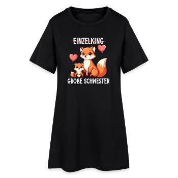 Grande Sœur Amoureuse Renard Frère ou Sœur - Robe T-shirt Femme - noir - Devant